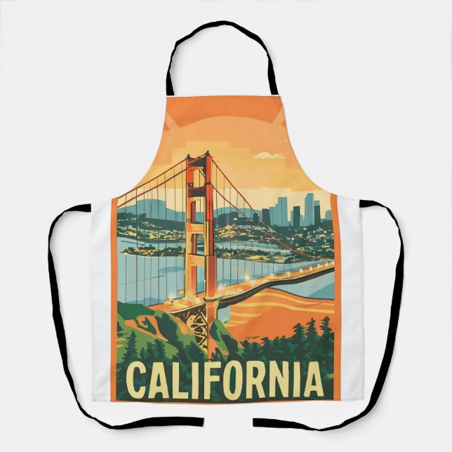 Cityscape California Eye-Catching Vector Design Apron (Front)