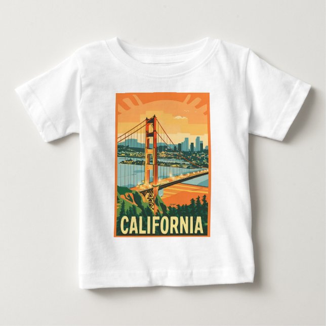 Cityscape California Eye-Catching Vector Design Baby T-Shirt (Front)