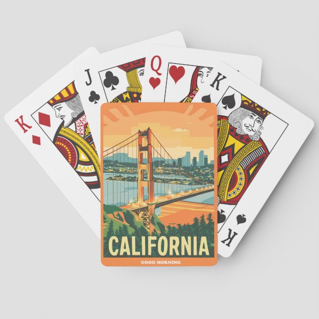 Cityscape California Eye-Catching Vector Design Playing Cards (Back)