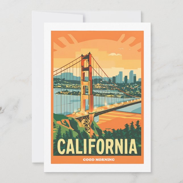 Cityscape California Eye-Catching Vector Design Thank You Card (Front)