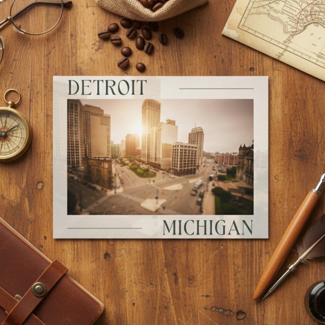 Cityscape Charm: Detroit's Impressions Postcard (Detroit's Impressions Postcard)