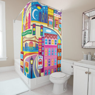 Cityscape Colours Shower Curtain