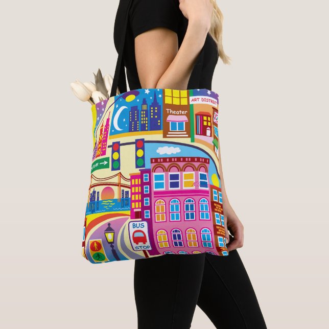 Cityscape Colours Tote Bag (Close Up)