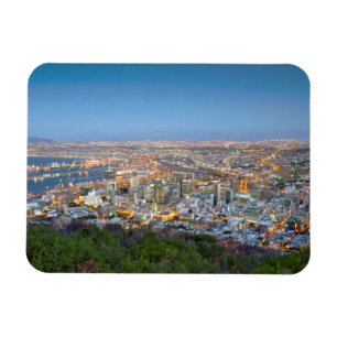 Cityscape From Summit Of Signal Hill At Dusk Magnet