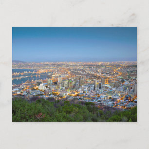 Cityscape From Summit Of Signal Hill At Dusk Postcard
