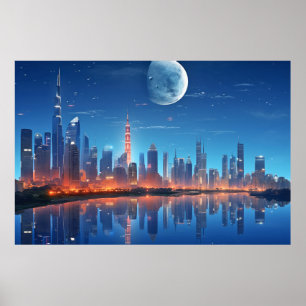 Cityscape Futuristic Modern Landscape  Poster