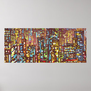 Cityscape hand drawn illustrationart,street,city,s poster