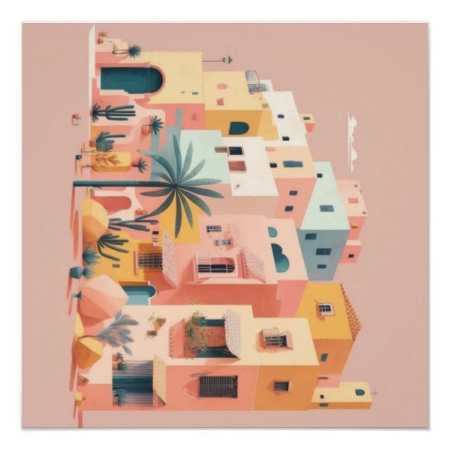 Cityscape houses poster (Front)