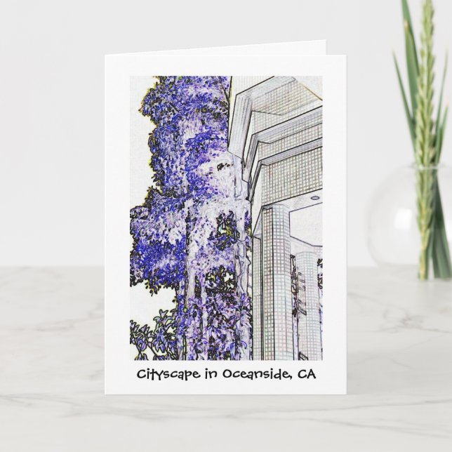 Cityscape in Oceanside, CA Card (Front)