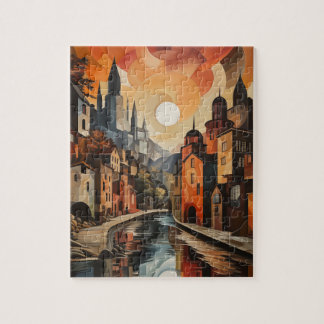 Cityscape in Warm Tones Puzzle