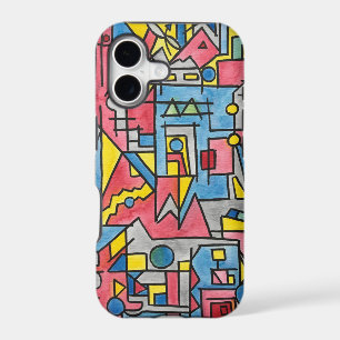 Cityscape-Modern Bauhaus Geometric Watercolor Art