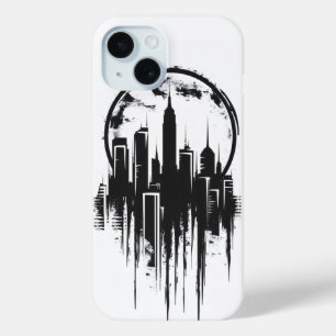 Cityscape Monochromatic Logo iPhone 15 Case