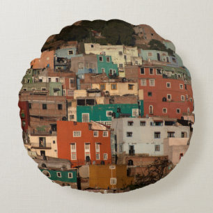 Cityscape Of Guanajuato, Mexico Round Cushion