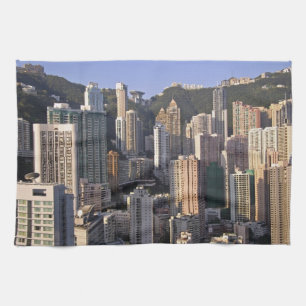 Cityscape of Hong Kong, China Tea Towel