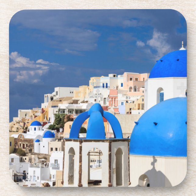 Cityscape of Santorini, Greece Coaster (Front)