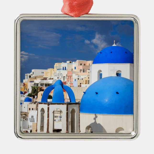 Cityscape of Santorini, Greece Metal Ornament (Front)