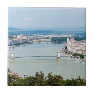 Cityscape of the Danube in Budapest - Hungary Ceramic Tile