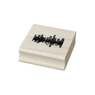 Cityscape Reflection Rubber Stamp