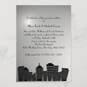 Cityscape Rehearsal Dinner Invitation
