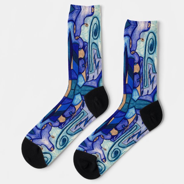 Cityscape Socks (Left)