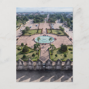 Cityscape, Victory Monument Courtyard, Vientiane Postcard