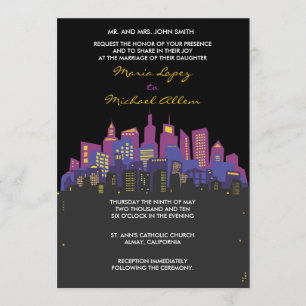 CITYSCAPE Wedding Invitation Invite