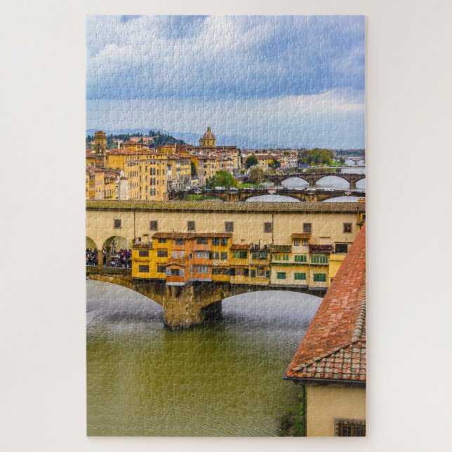 Cityscape with Ponte Vecchio, Florence, Italy Jigsaw Puzzle (Vertical)