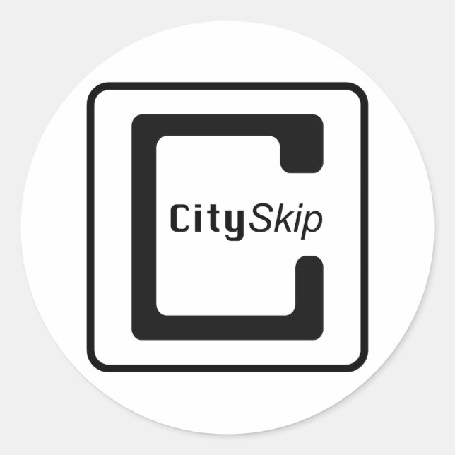 CitySkip Round Sticker (Front)
