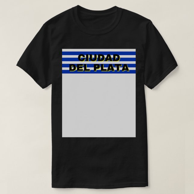 Ciudad del Plata in Uruguay Flag Stripes T-Shirt (Design Front)