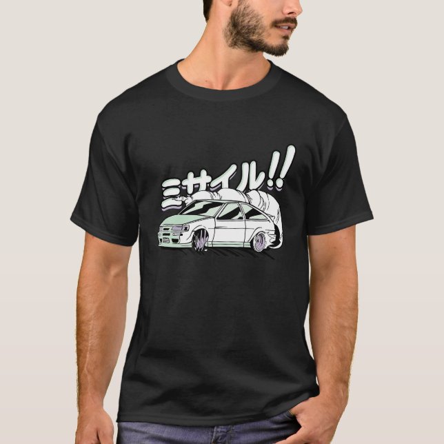 Civic EF Hatch Tuner Graphic  Auto Racing Car Driv T-Shirt (Front)