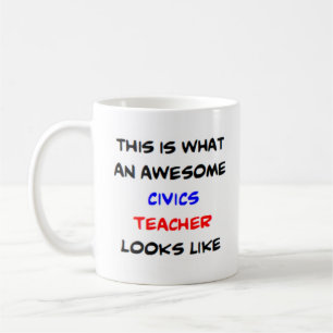 civics teacher, awesome coffee mug