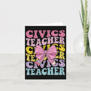 Civics Teacher Citizenship Political Science Back Card
