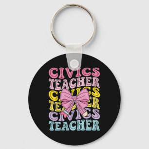 Civics Teacher Citizenship Political Science Back  Key Ring
