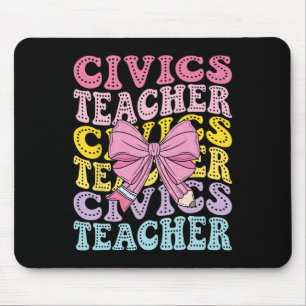 Civics Teacher Citizenship Political Science Back Mouse Pad