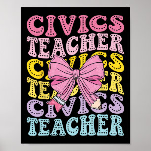 Civics Teacher Citizenship Political Science Back Poster
