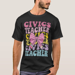 Civics Teacher Citizenship Political Science Back  T-Shirt