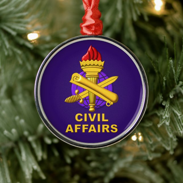 Civil Affairs Christmas Metal Ornament (Tree)
