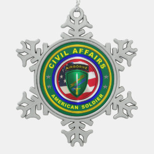 Civil Affairs Christmas Snowflake Pewter Christmas Ornament