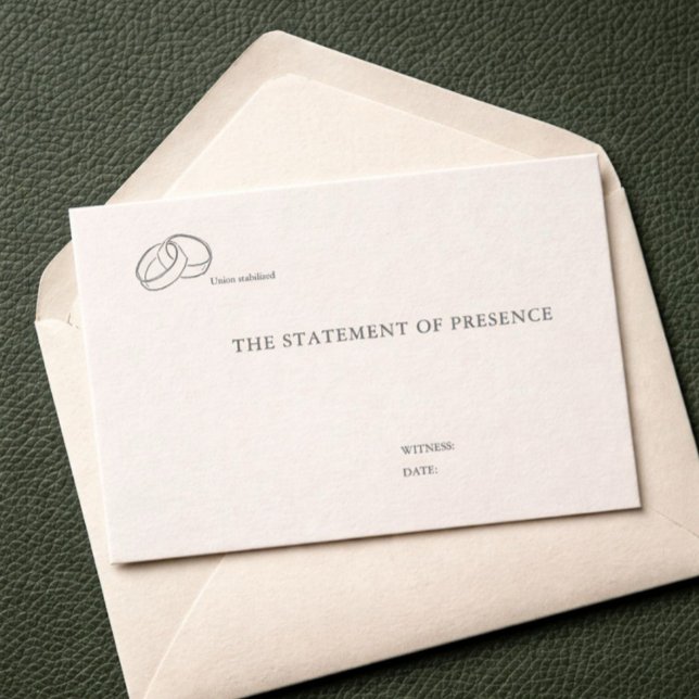 Civil Ceremony Enclosure Card – Registry wedding  (Civil ceremony enclosure card )