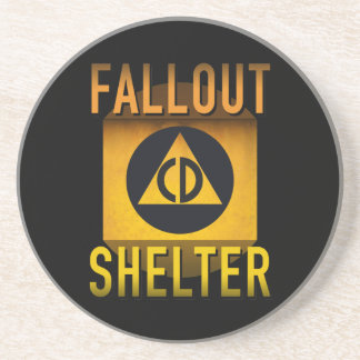 Civil Defence Fallout Shelter Atomic Age Grunge : Coaster