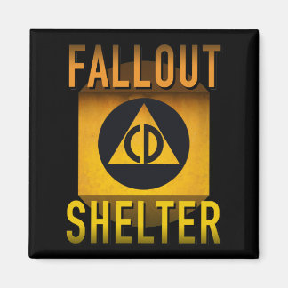 Civil Defence Fallout Shelter Atomic Age Grunge : Magnet