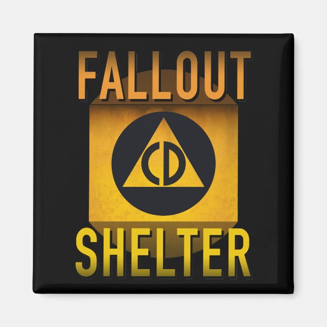 Civil Defence Fallout Shelter Atomic Age Grunge : Magnet (Front)
