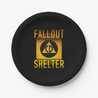 Civil Defence Fallout Shelter Atomic Age Grunge : Paper Plate