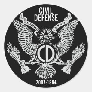 CIVIL DEFENSE CLASSIC ROUND STICKER