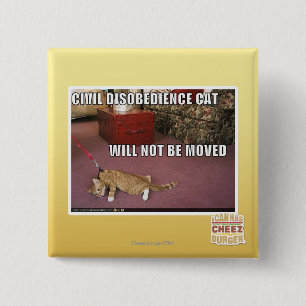 Civil Disobedience Cat 15 Cm Square Badge