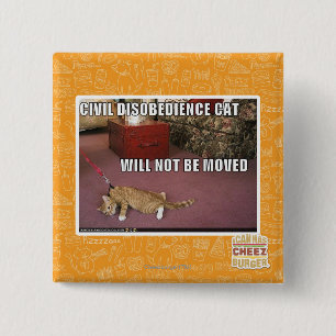 Civil Disobedience Cat 15 Cm Square Badge