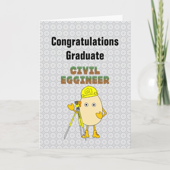 Civil Eggineer Engineer Graduation Card (Front)