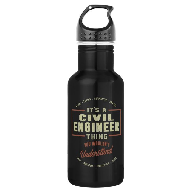 Civil Engineer 532 Ml Water Bottle (Front)