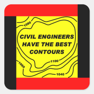 Civil Engineer Best Contours Square Sticker