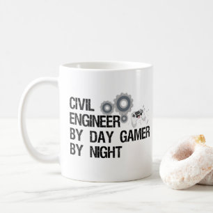 Civil Engineer By Day Gamer By Night Coffee Mug